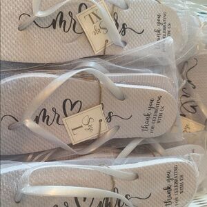 Elegant White Wedding Flip Flops